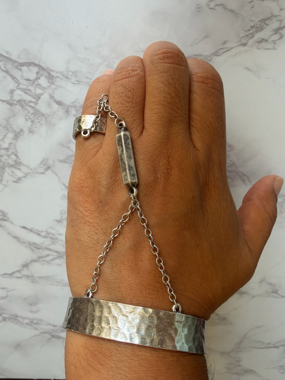 Low Luv x Erin Wasson ring chain cuff bracelet combo